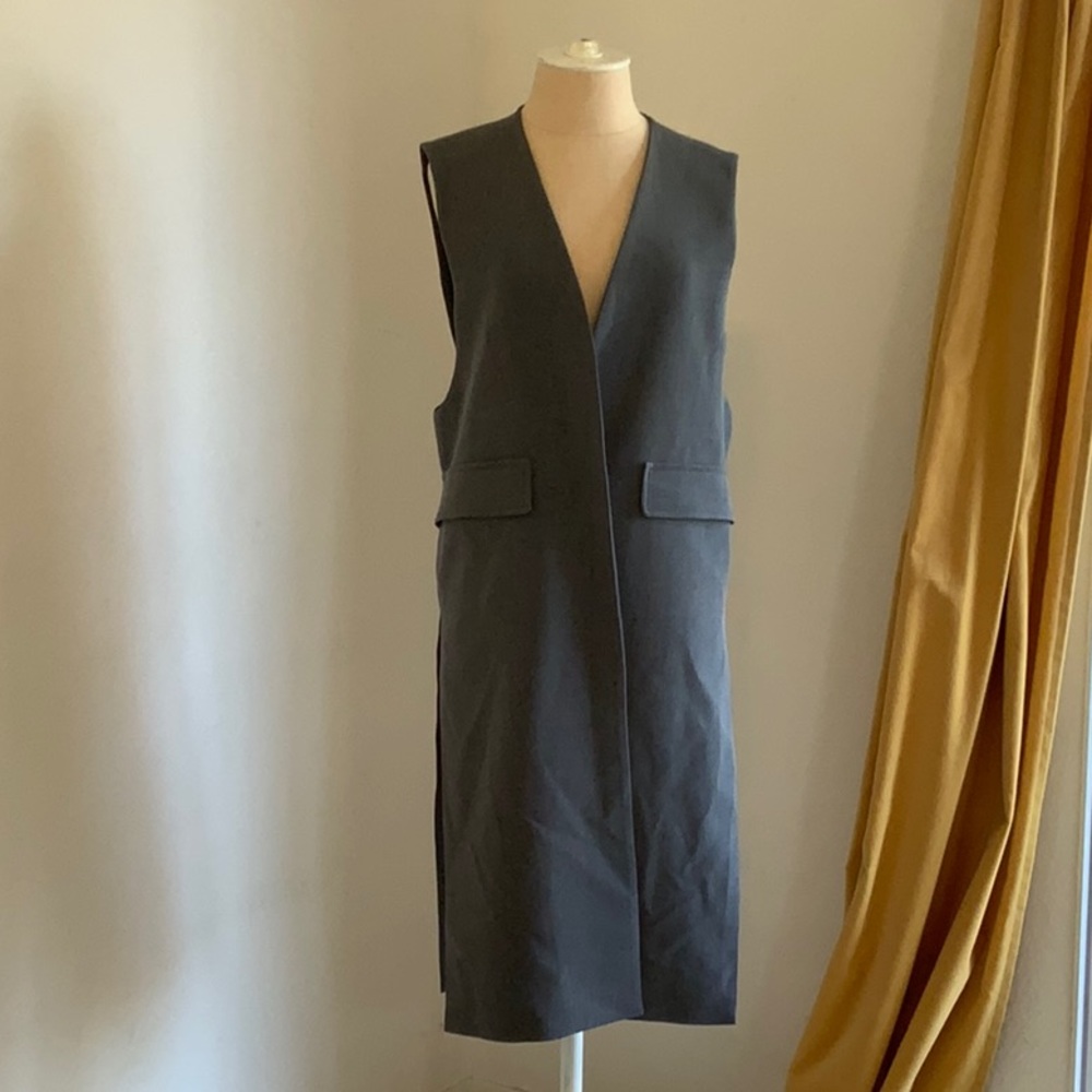 NWOT Korean sleeveless long blazer dress